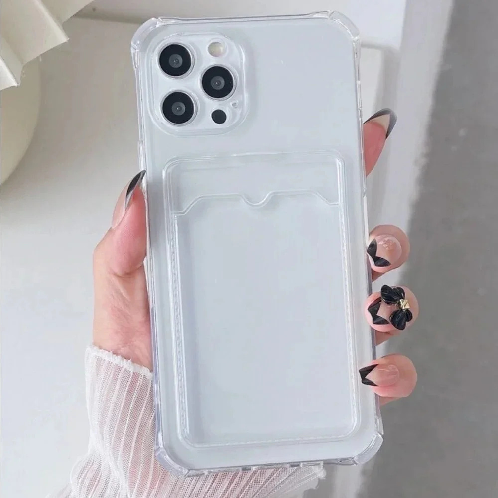 ⚠️Clearance iPhone 13/Pro/Pro Max Clear Protective Phone Case With Card Holder - Picture 1 of 4